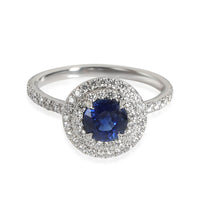 Tiffany & Co. Soleste Ring with Diamond & Sapphires in Platinum 0.36 CTW