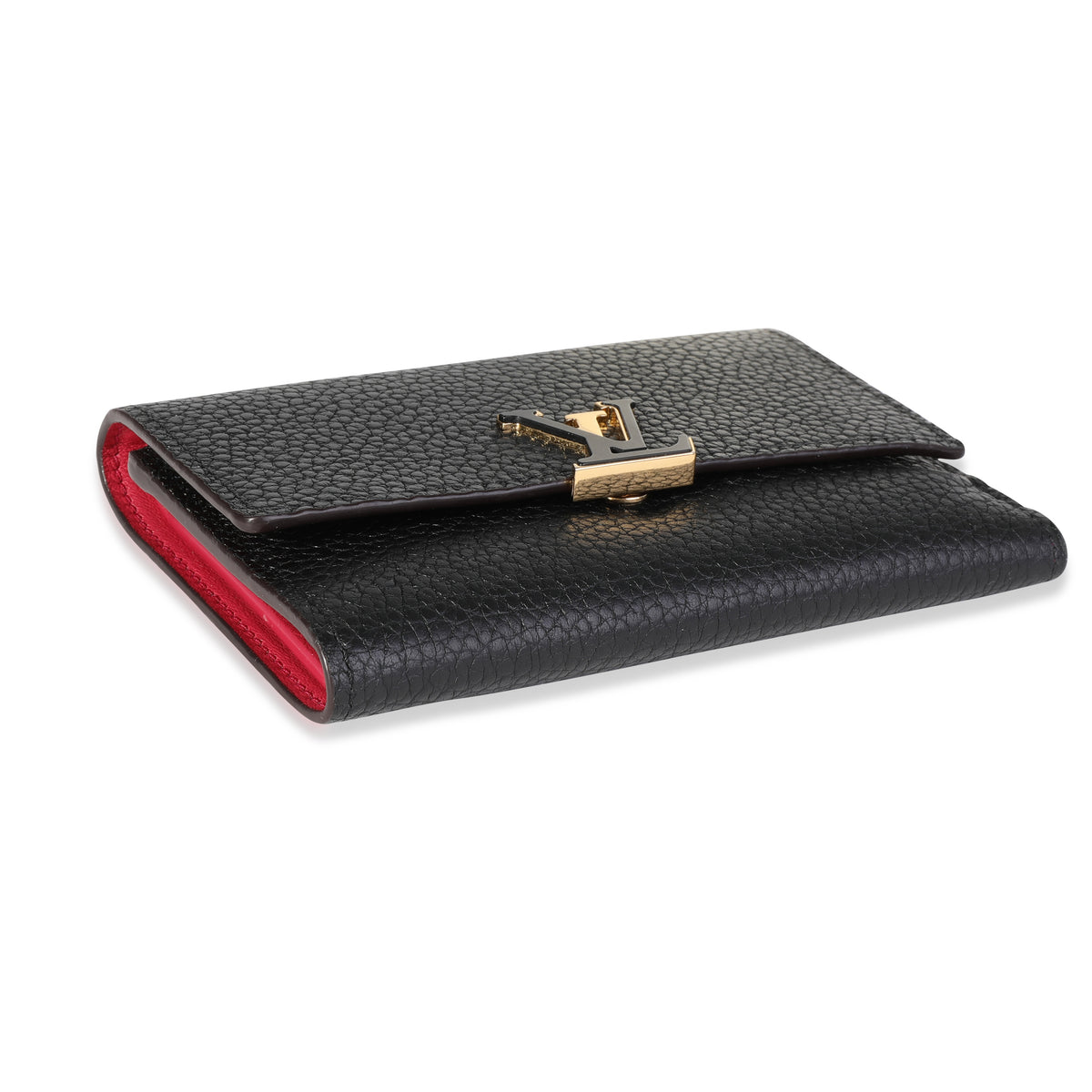 Louis Vuitton Marine Rouge Taurillion Leather Capucines Compact