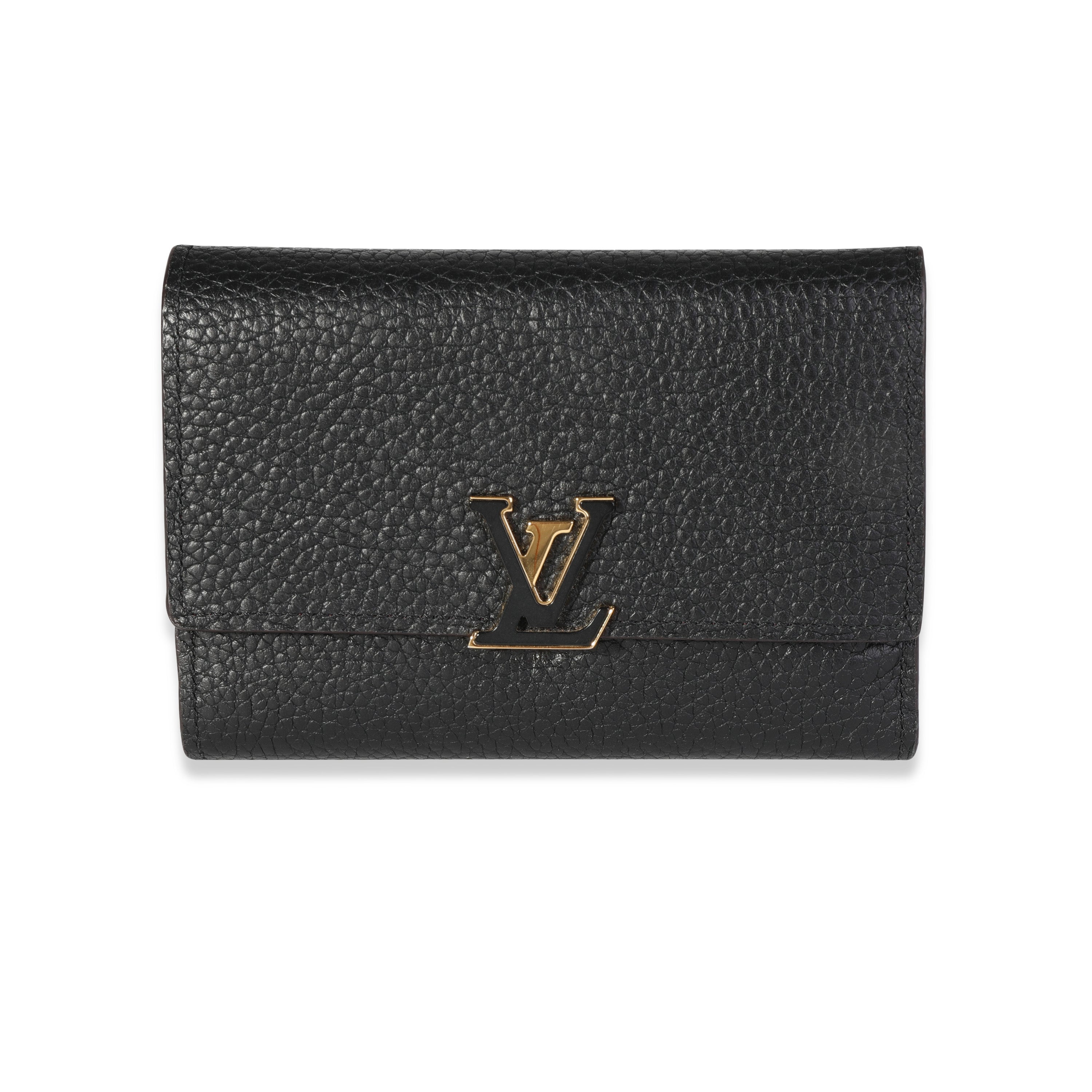 Louis Vuitton Black & Pink Taurillon Leather Capucines Compact