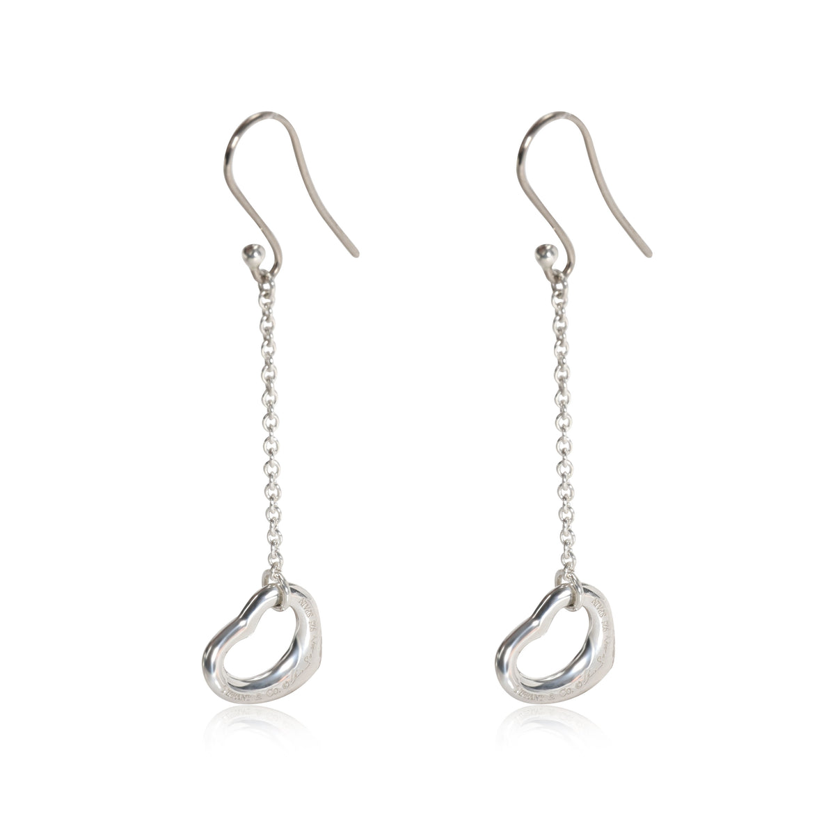 Tiffany & Co. Elsa Peretti Open Heart Drop  Earring in  Sterling Silver