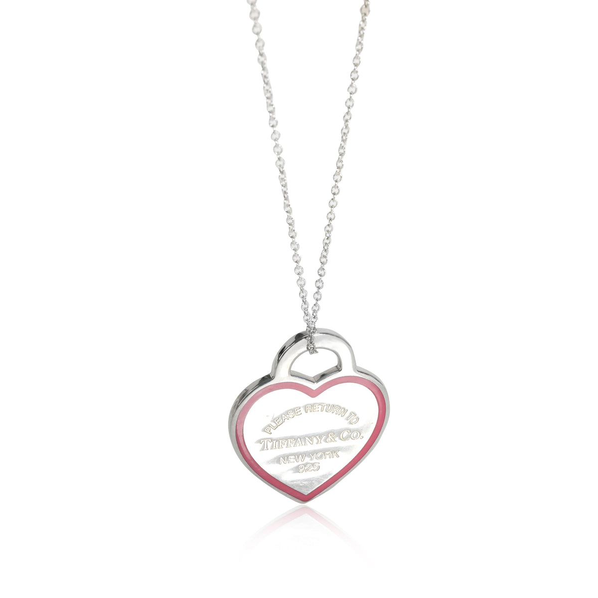 Tiffany & Co 18K White Gold Etoile Five Pink Sapphires Heart Pendant  Necklace | eBay