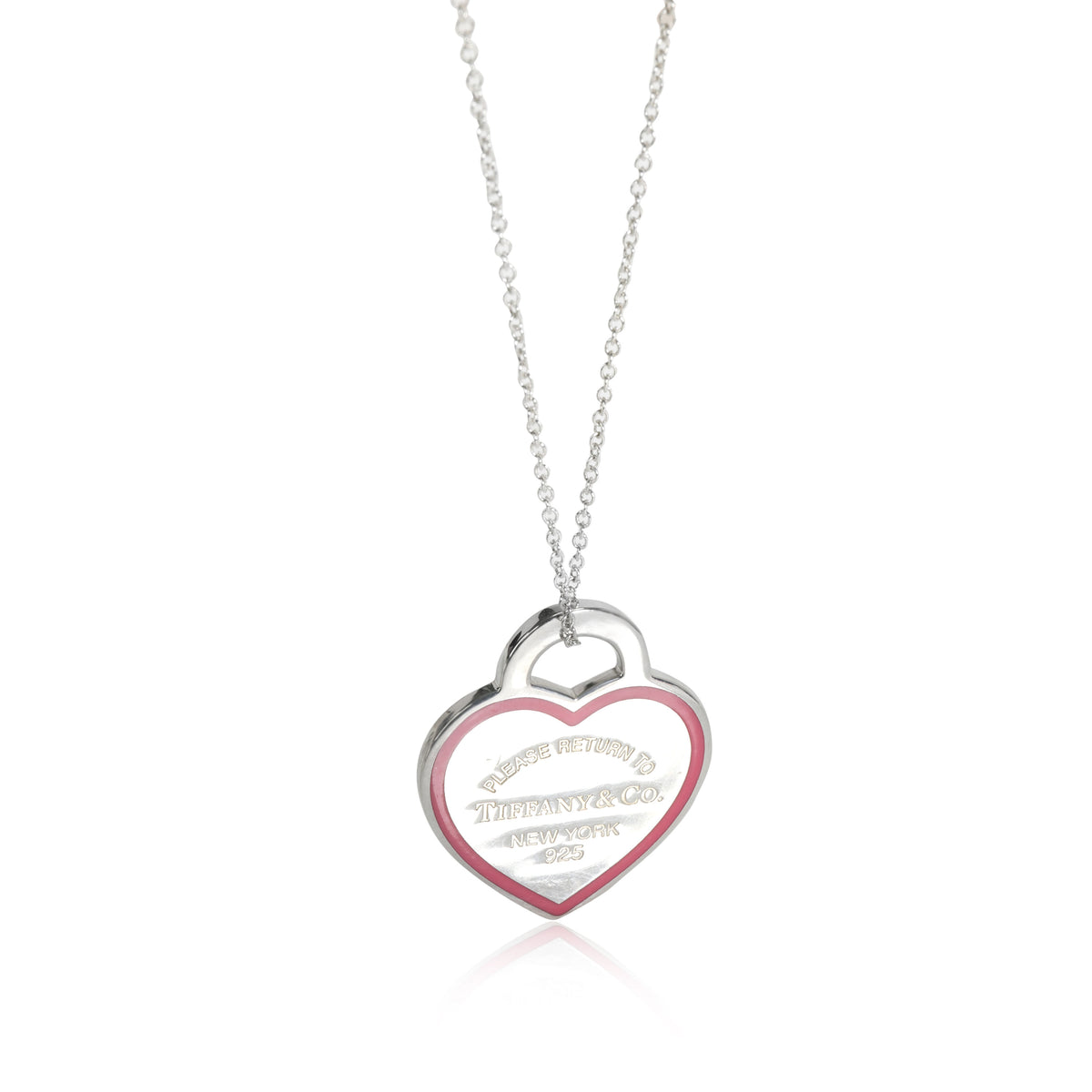 Return To Tiffany Pink Enamel Heart Pendant in Sterling Silver