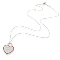 Return To Tiffany Pink Enamel Heart Pendant in  Sterling Silver