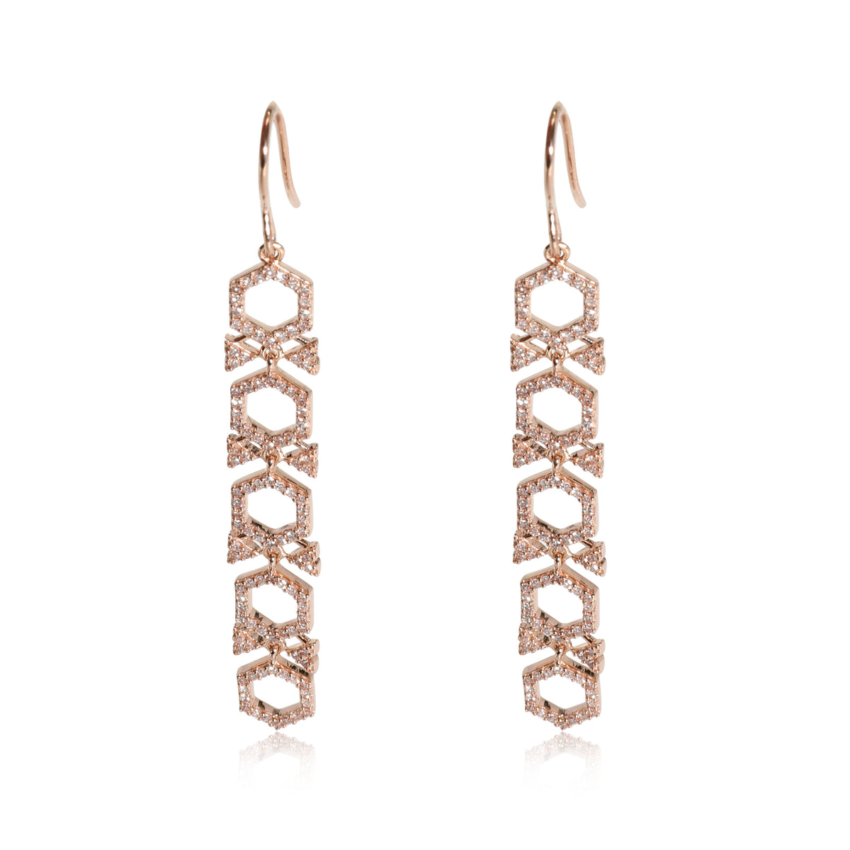 Astley Clarke Varro Honeycomb Diamond  Earring in 14K Rose Gold 1 CTW