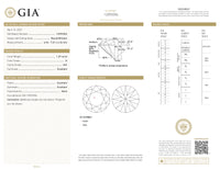 GIA Certified 1.29 Ct Round cut H VS2 Loose Diamond