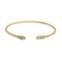 David Yurman Helena Petite Diamond Bangle in 18K Yellow Gold 0.28 CTW