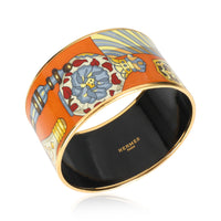 Hermès Enamel Extra Wide Flacons Orange Bangle