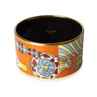 Hermès Enamel Extra Wide Flacons Orange Bangle