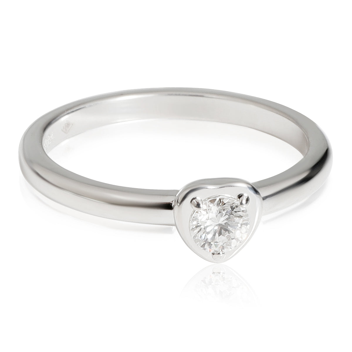 Cartier Diamants L gers Heart Ring in 18k White Gold 0.14 Ct