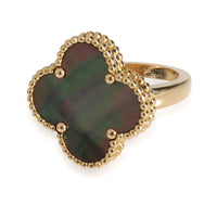 Van Cleef & Arpels Magic Alhambra Gray Mother Of Pearl Ring in 18k Yellow Gold