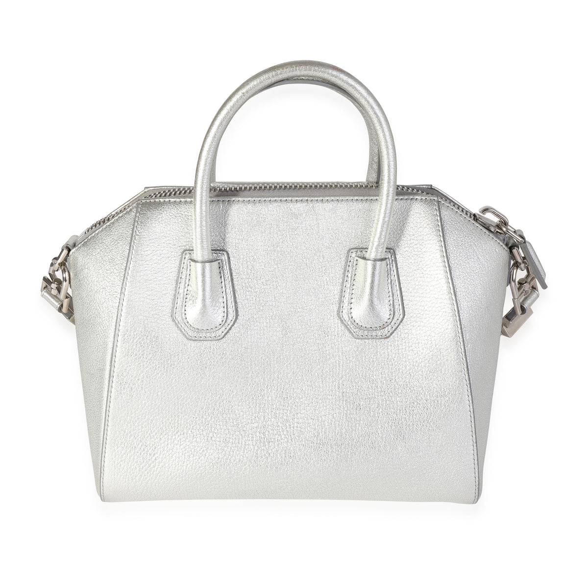 Givenchy Silver Metallic Calfskin Small Antigona Bag