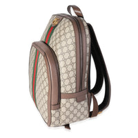 Gucci GG Supreme and Brown Leather Medium Web Ophidia Backpack