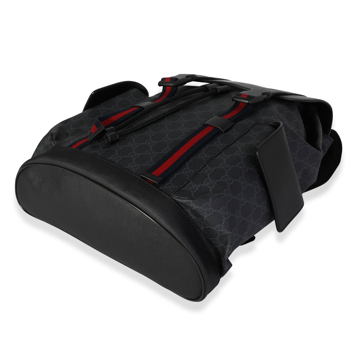 black gucci leather backpack Gucci Black GG Supreme and Leather Backpack | myGemma