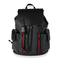 Gucci Black GG Supreme and Leather Backpack