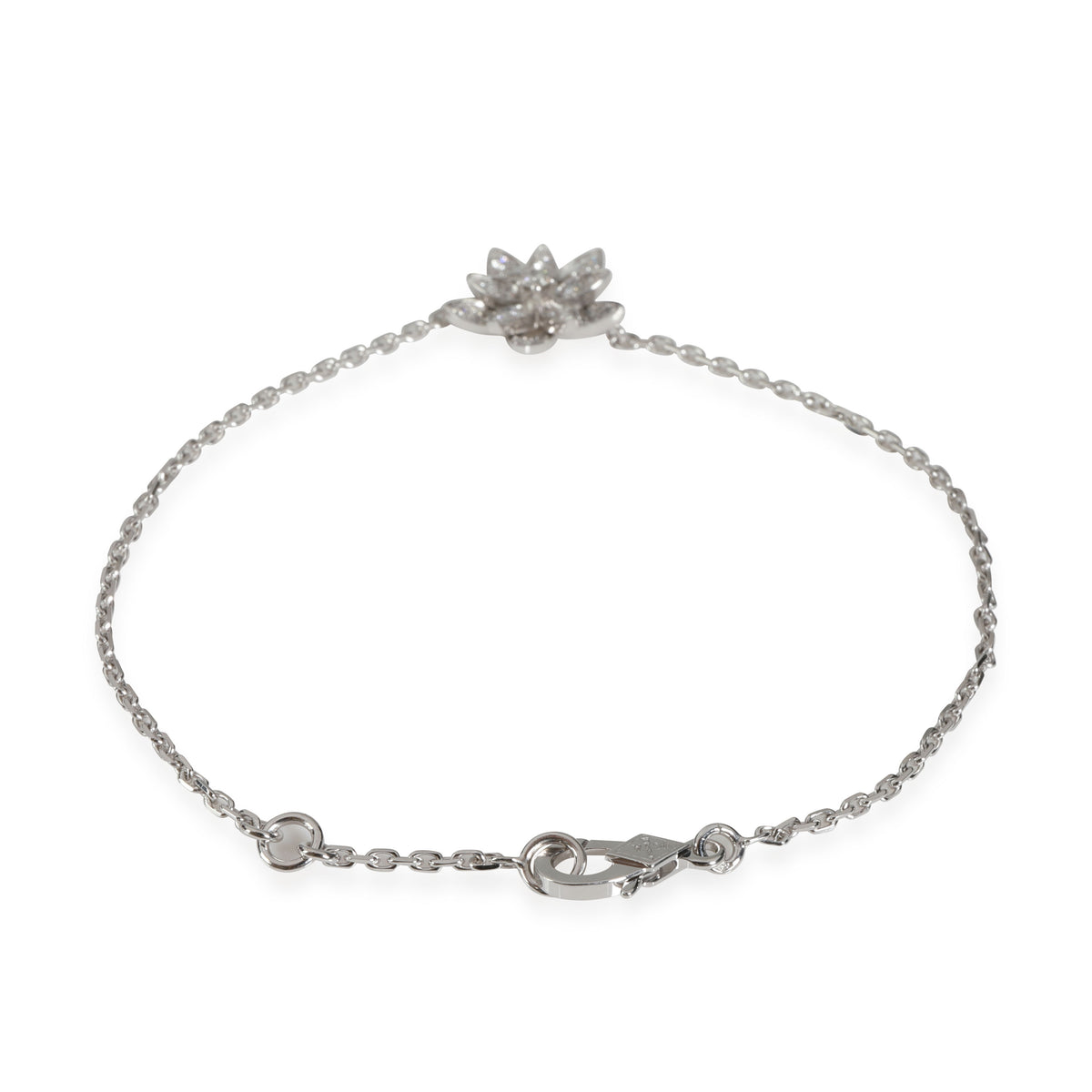 Van Cleef & Arpels Lotus Diamond Bracelet in 18k White Gold 0.16 CTW