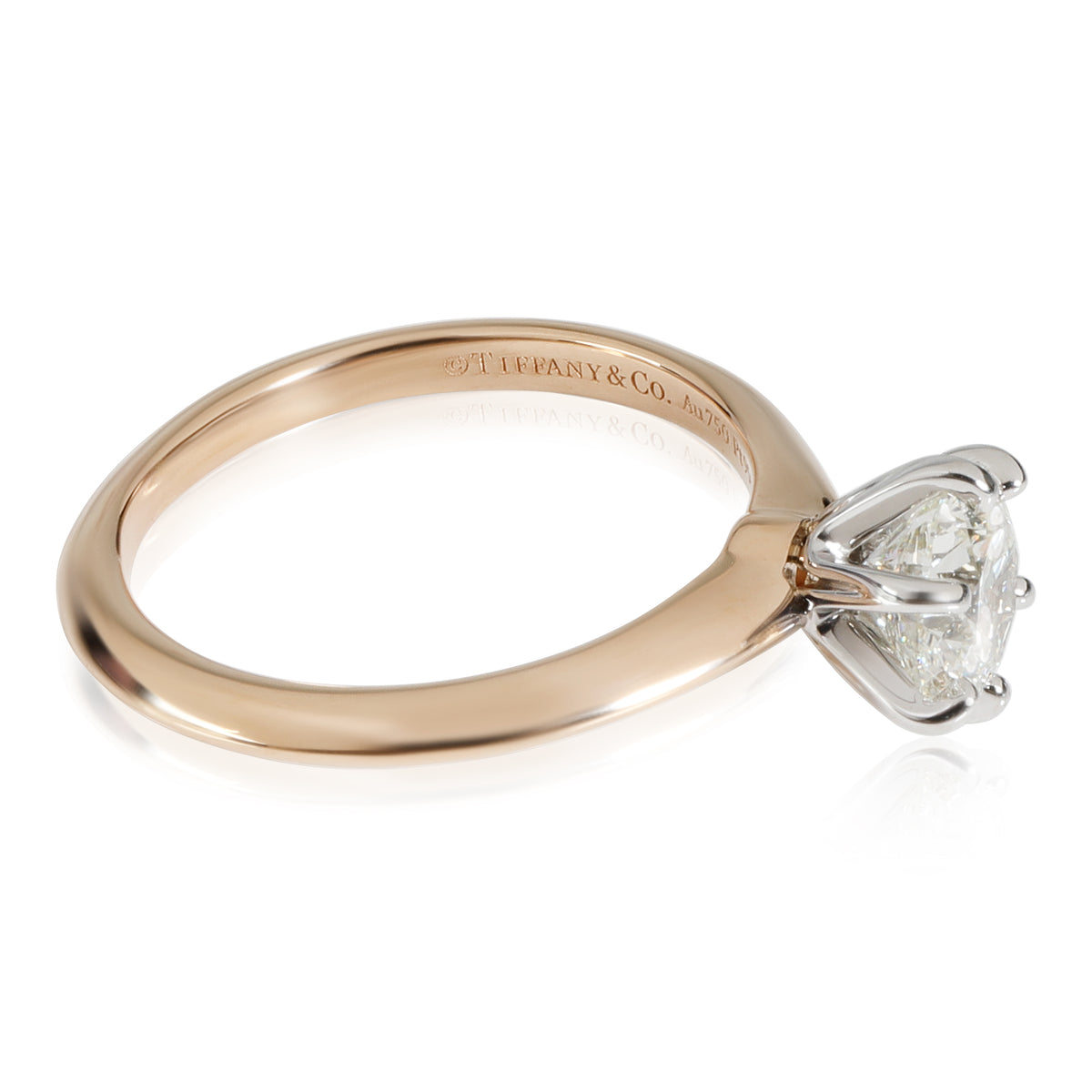 Tiffany & Co. Diamond Engagement Ring in 18k Pink Gold/Platinum I VS1 1.02 CTW