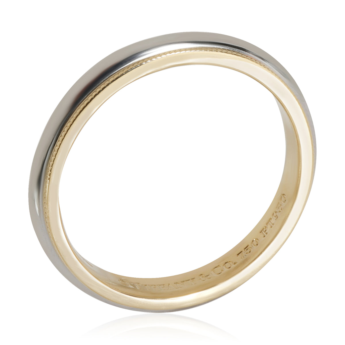 Tiffany & Co. Classic 3 mm Milgrain Wedding Band in 18K Yellow Gold & Platinum