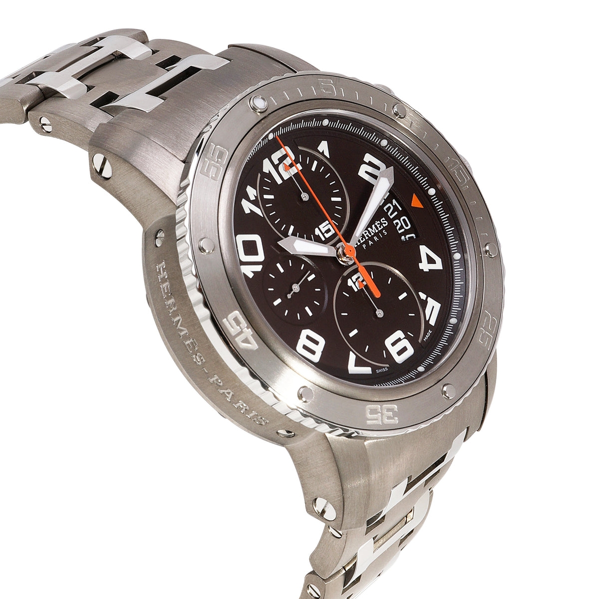 Hermès Clipper Chrono CP2.941.230.4963 Men's Watch in  SS/Titanium