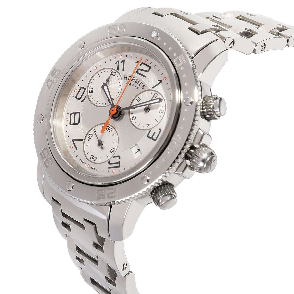 Hermès Clipper Chrono CP2.410.220.4965 Unisex Watch in  Stainless Steel