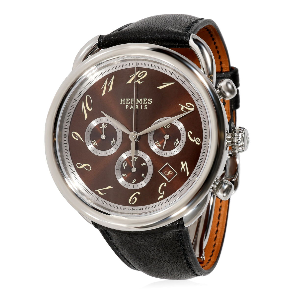 Hermès Arceau Chrono AR4.910.435.MHA Mens Watch in  Stainless Steel