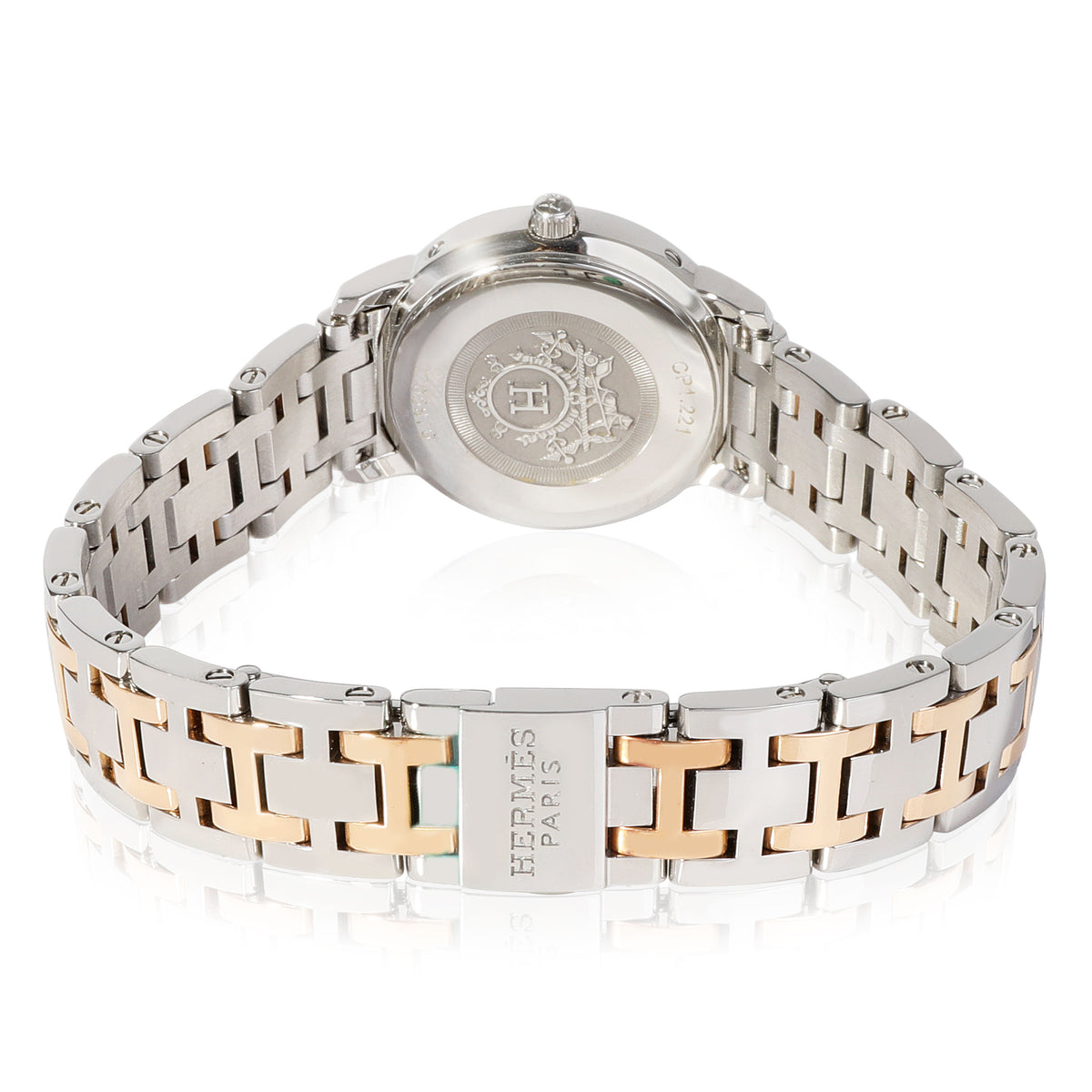 Hermès Clipper CP1.221.212.4970 Women's Watch in 18kt Stainless Steel/Rose Gold