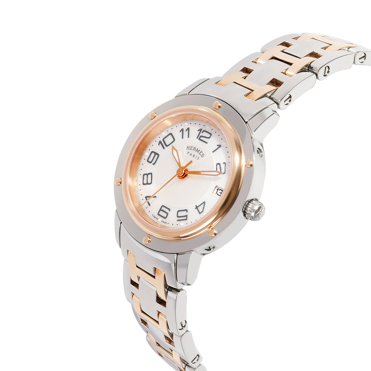 Hermès Clipper CP1.221.212.4970 Women's Watch in 18kt Stainless Steel/Rose Gold
