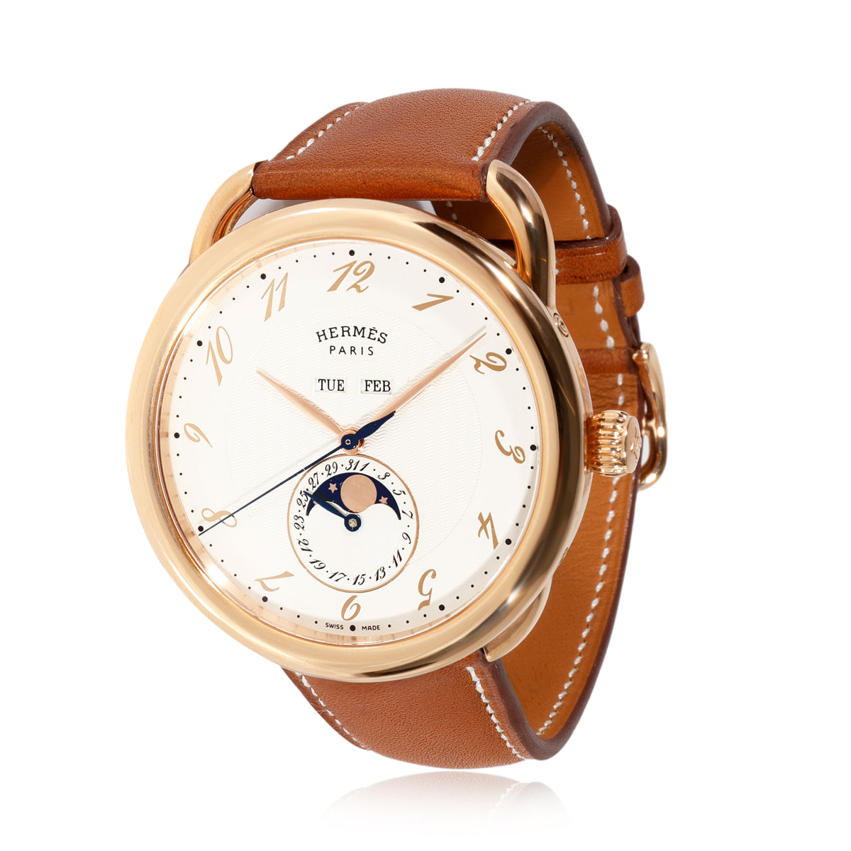 Hermès Arceau Grande Lune AR8.870.221.MHA Mens Watch in 18kt Rose Gold