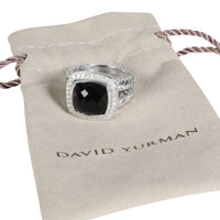 David Yurman Albion Checkerboard Onyx & Diamond Ring, Sterling Silver, 0.22 Ctw