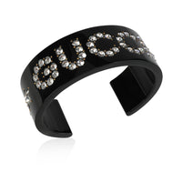 Gucci Black Resin Crystal Cuff