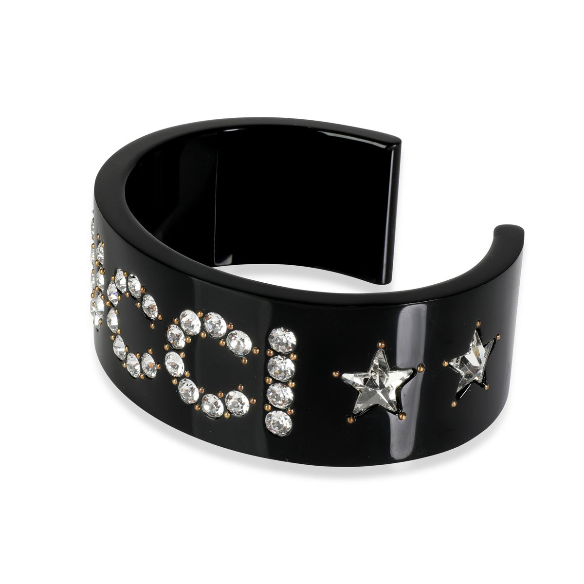 Gucci Black Resin Crystal Cuff