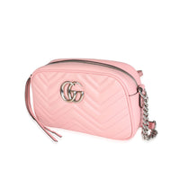 Gucci Pink Matelassé Leather Small GG Marmont Shoulder Bag