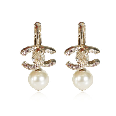 Chanel CC Logo Pearl Drop Earring