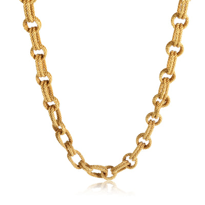 JMP Woven Double Link Necklace in 18K Yellow Gold