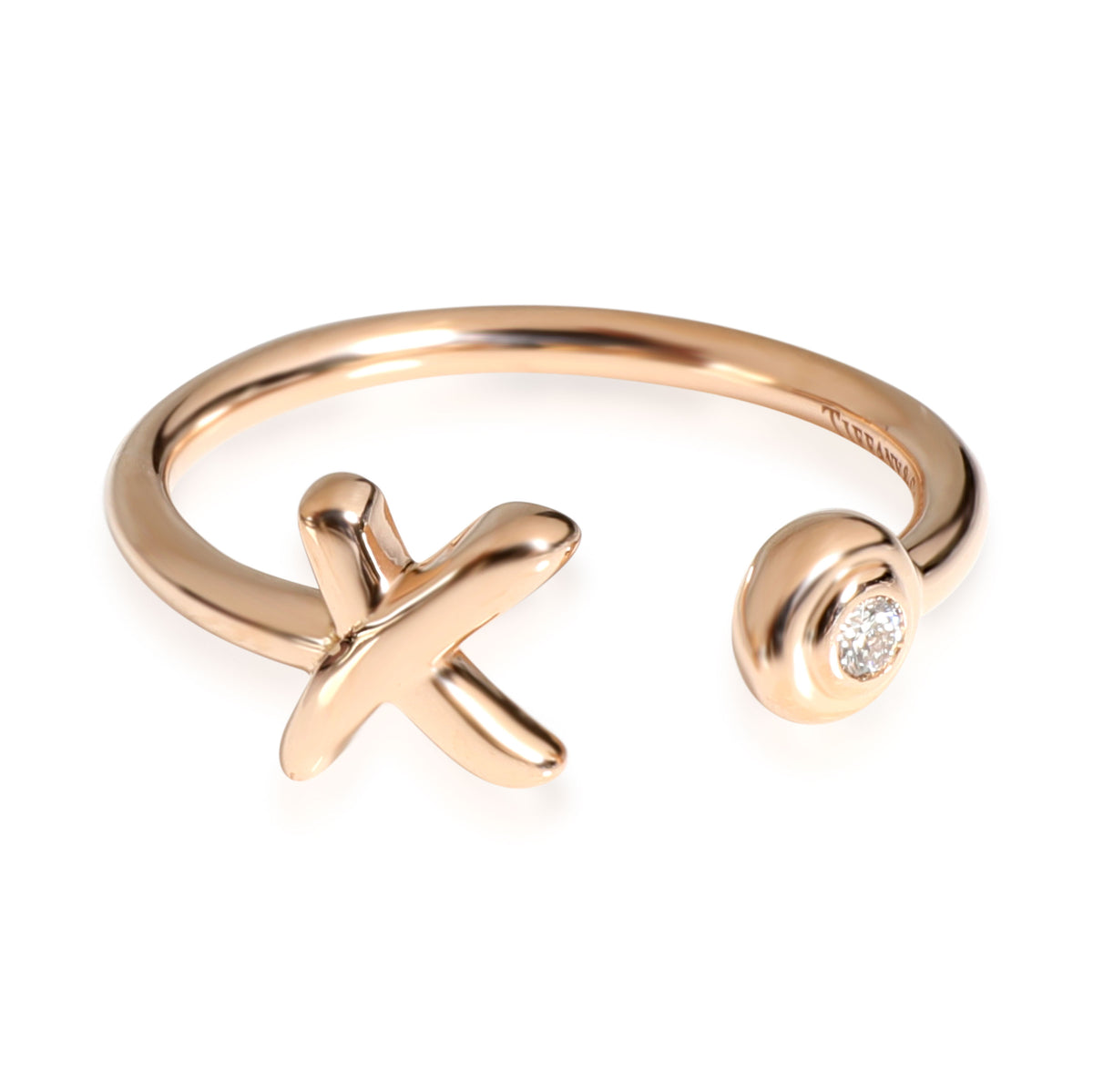 Tiffany & Co. Paloma Picasso Graffiti  Diamond Ring in 18k Rose Gold 0.02