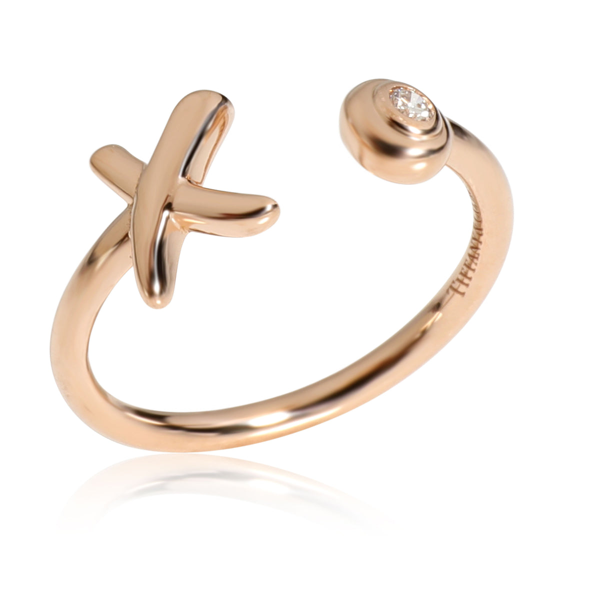 Tiffany & Co. Paloma Picasso Graffiti  Diamond Ring in 18k Rose Gold 0.02