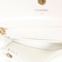 Chanel White Quilted Lambskin Chanel 19 Mini Flap Bag