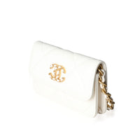 Chanel White Quilted Lambskin Chanel 19 Mini Flap Bag