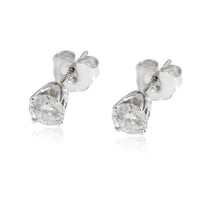 Diamond Stud Earring in 14k White Gold 0.75 CTW