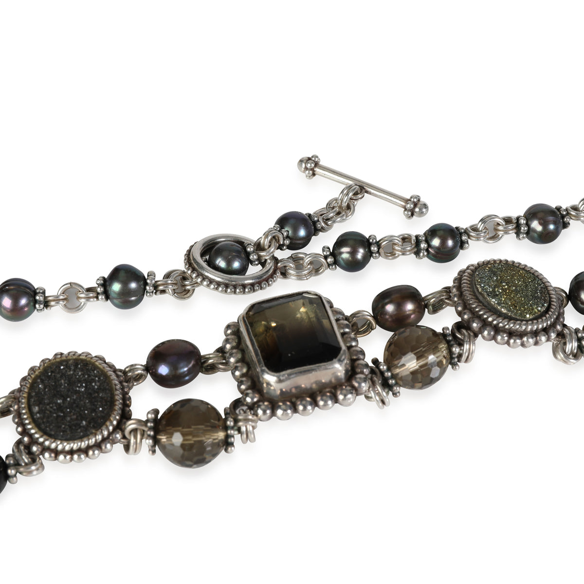 Stephen Dweck Pearl  Iridescent Pearl & Gemstone Necklace in  Sterling Silver