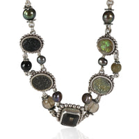 Stephen Dweck Pearl  Iridescent Pearl & Gemstone Necklace in  Sterling Silver