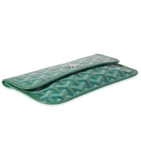 Goyard Green Goyardine Canvas Pouch