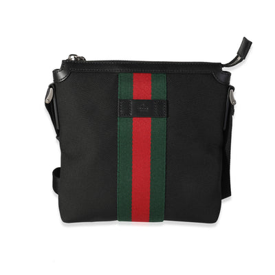 Gucci Black Canvas Web Techno Messenger Bag