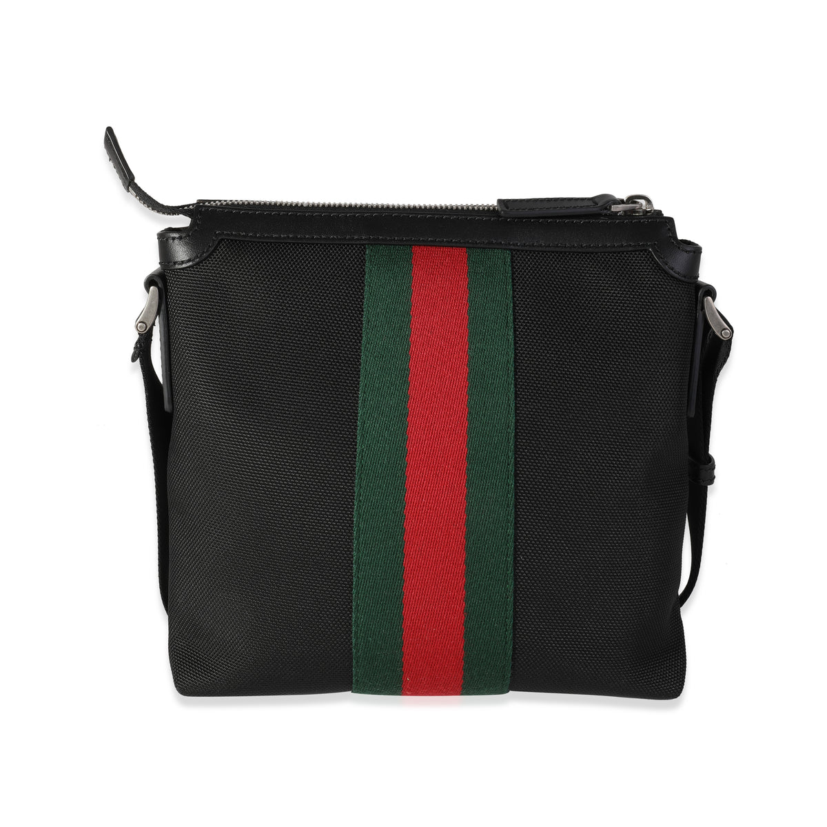 Gucci Black Canvas Web Techno Messenger Bag