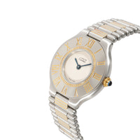 Cartier Must de Cartier 21 9010 Womens Watch in  Gold Plate/Stainless Steel