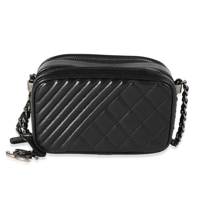 Chanel Black Quilted Lambskin Coco Boy Camera Case