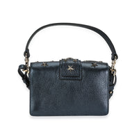 Valentino RED Blue Metallic Leather Star-Studded Mini Bag