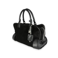 Loewe Black Leather & Perforated Suede Amazona 36