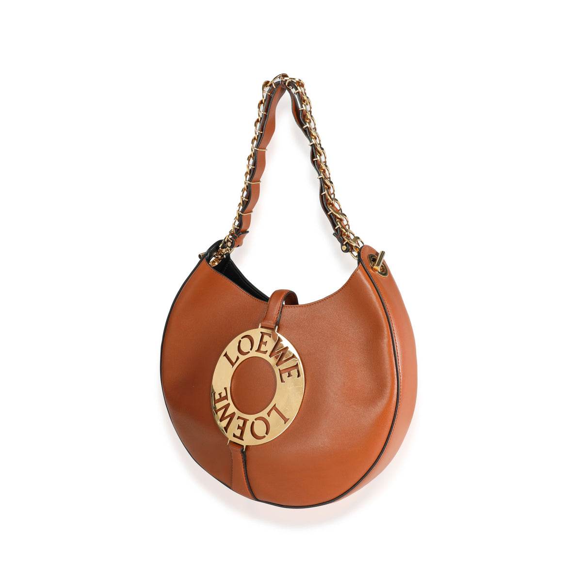 Loewe Tan Calfskin Leather Small Joyce Shoulder Bag