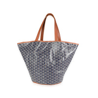 Goyard Navy Goyardine Canvas & Gold Leather Belharra Reversible Tote