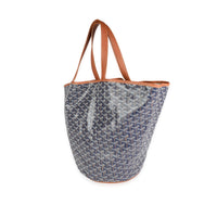 Goyard Navy Goyardine Canvas & Gold Leather Belharra Reversible Tote